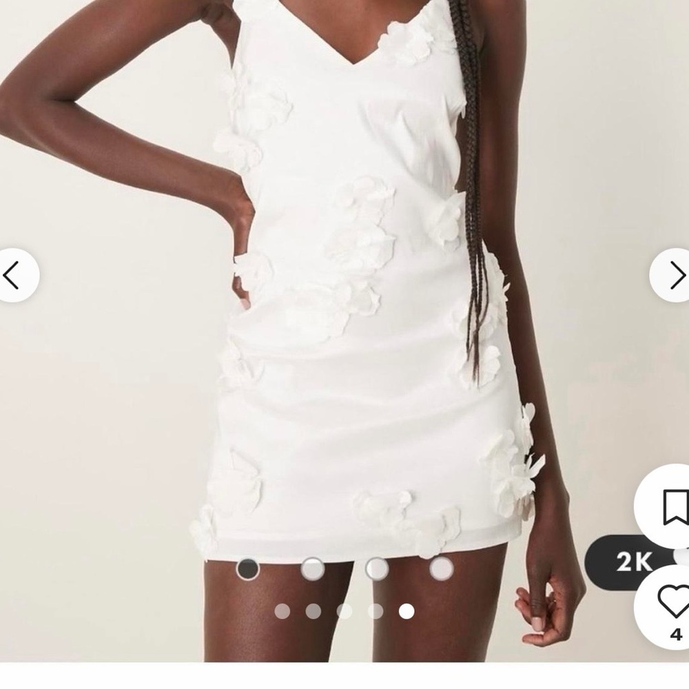 Abercrombie & Fitch White Floral appliqué Mini Dress